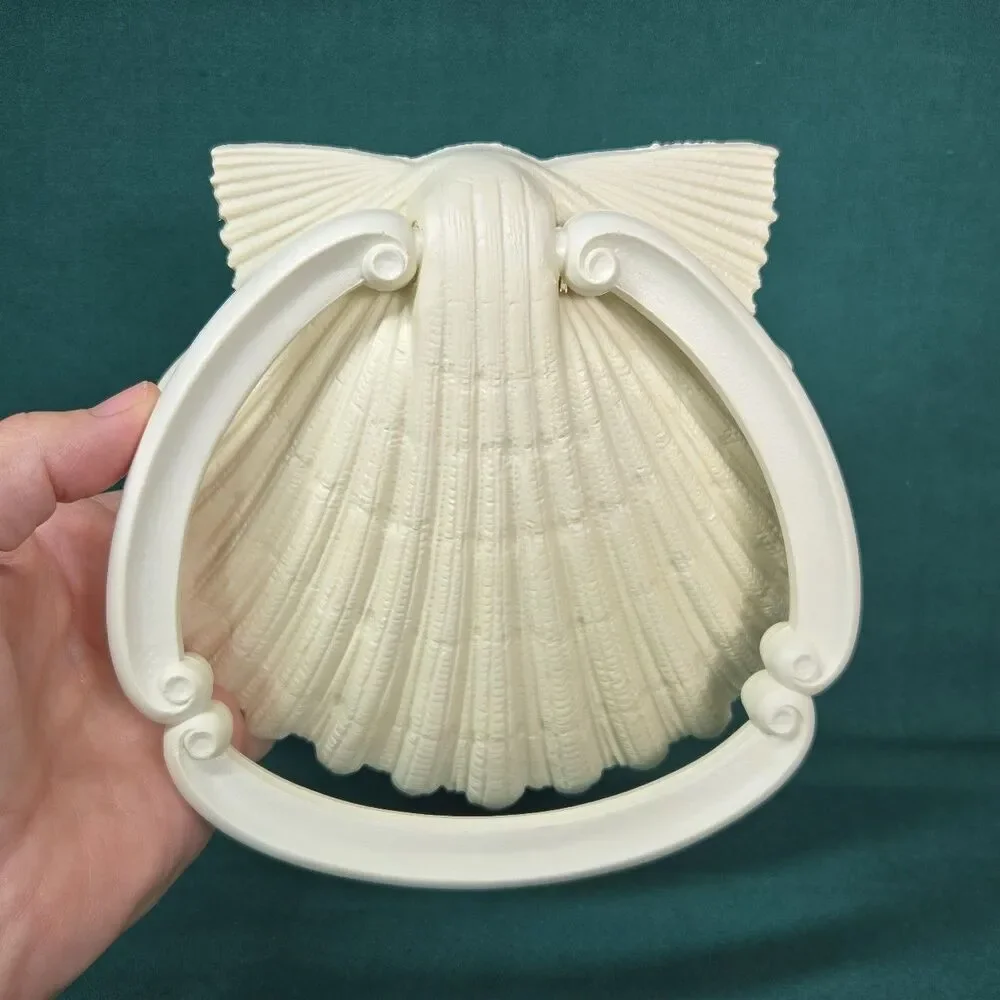 NEW NOS Vintage HOMCO Seashell Towel Ring Bath Kitchen Ivory 1986 Coastal Beach